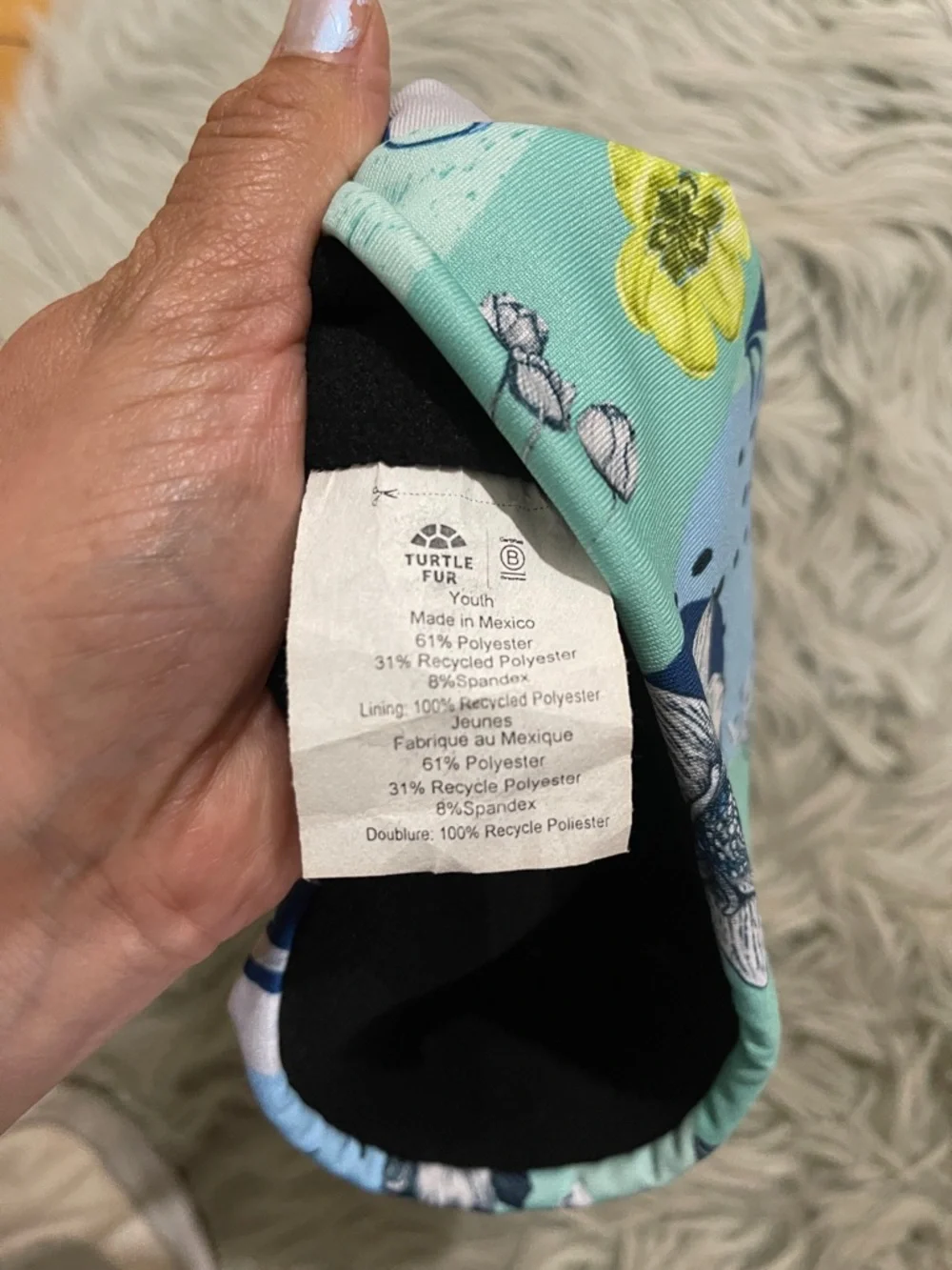 Turtle Fur Kids Reversible Floral Neck Warmer - Teal Multi